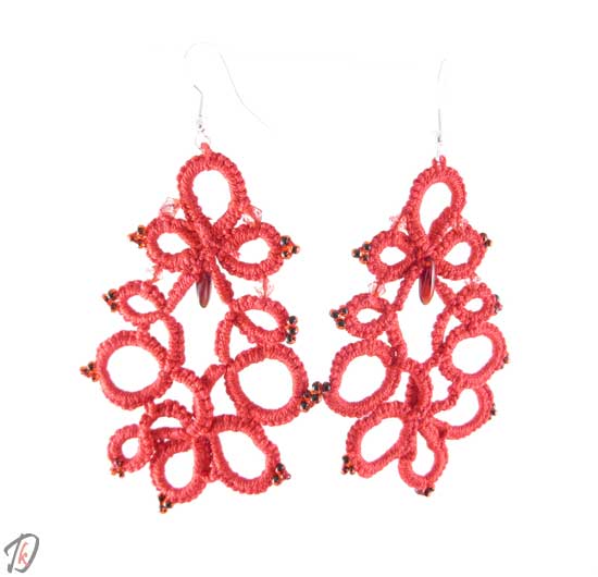 Lace red princess uhani/earrings